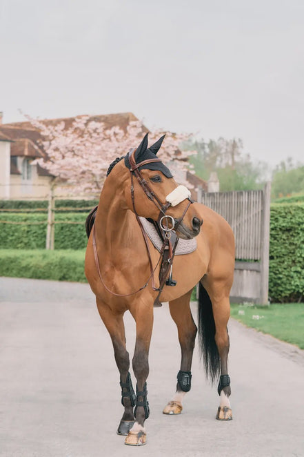 Kentucky Neusriemcover Wol Naturel 28cm Neusriemen & Co - Maddelin Equestrian Kentucky