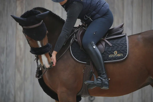 Kentucky Neusriemcover Wol Zwart 28cm Neusriemen & Co - Maddelin Equestrian Kentucky