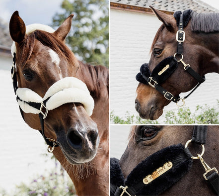 Kentucky Nylon Sheepskin Halter Soft Halster met wol of faux fur - Maddelin Equestrian Kentucky