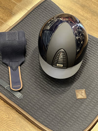 Kep Italia Cromo 2.0 Polish - Metal Blue /Textile Blue Frame; Grill; Button & Klep /Cromo Sub - Grill L (59 - 62) Kep Italia - Maddelin Equestrian Kep