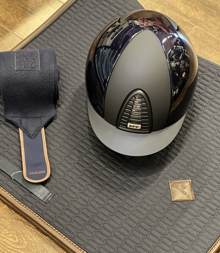 Kep Italia Cromo 2.0 Polish - Metal Blue /Textile Blue Frame; Grill; Button & Klep /Cromo Sub - Grill L (59 - 62) Kep Italia - Maddelin Equestrian Kep