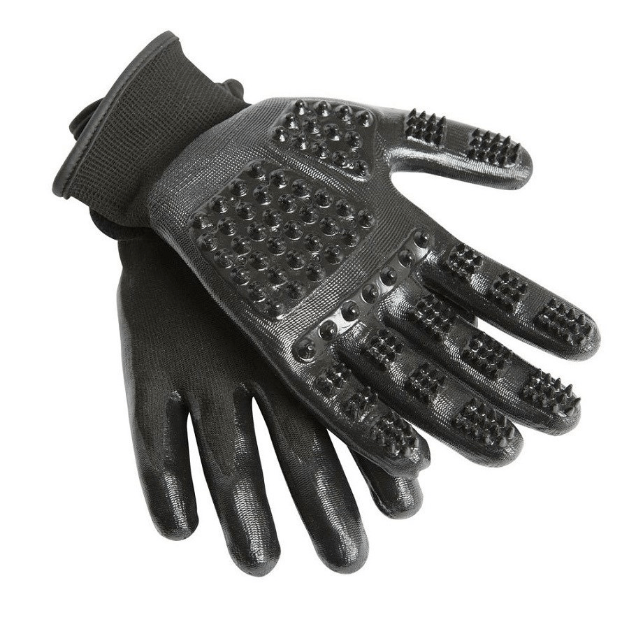 LeMieux HandsOn Grooming Handschoen ; M Black Borstels & toebehoren - Maddelin Equestrian LeMieux