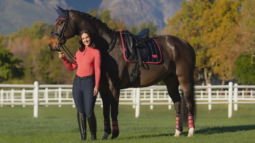 Lemieux Loire Zadeldek Navy/Cranberry Zadeldoeken - Maddelin Equestrian LeMieux
