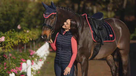 Lemieux Loire Zadeldek Navy/Cranberry Zadeldoeken - Maddelin Equestrian LeMieux