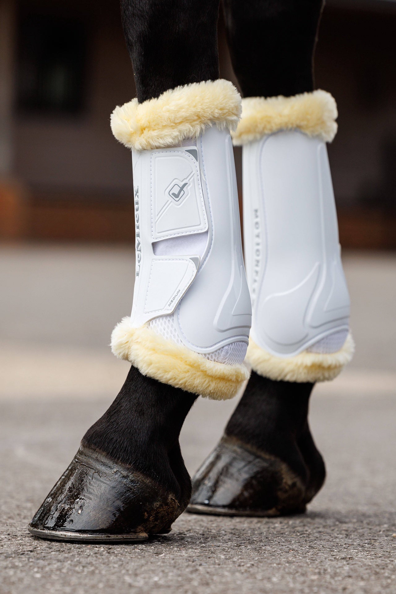 LeMieux Motionflex Dressuur Peesbeschermers met faux fur Peesbeschermers - Maddelin Equestrian LeMieux