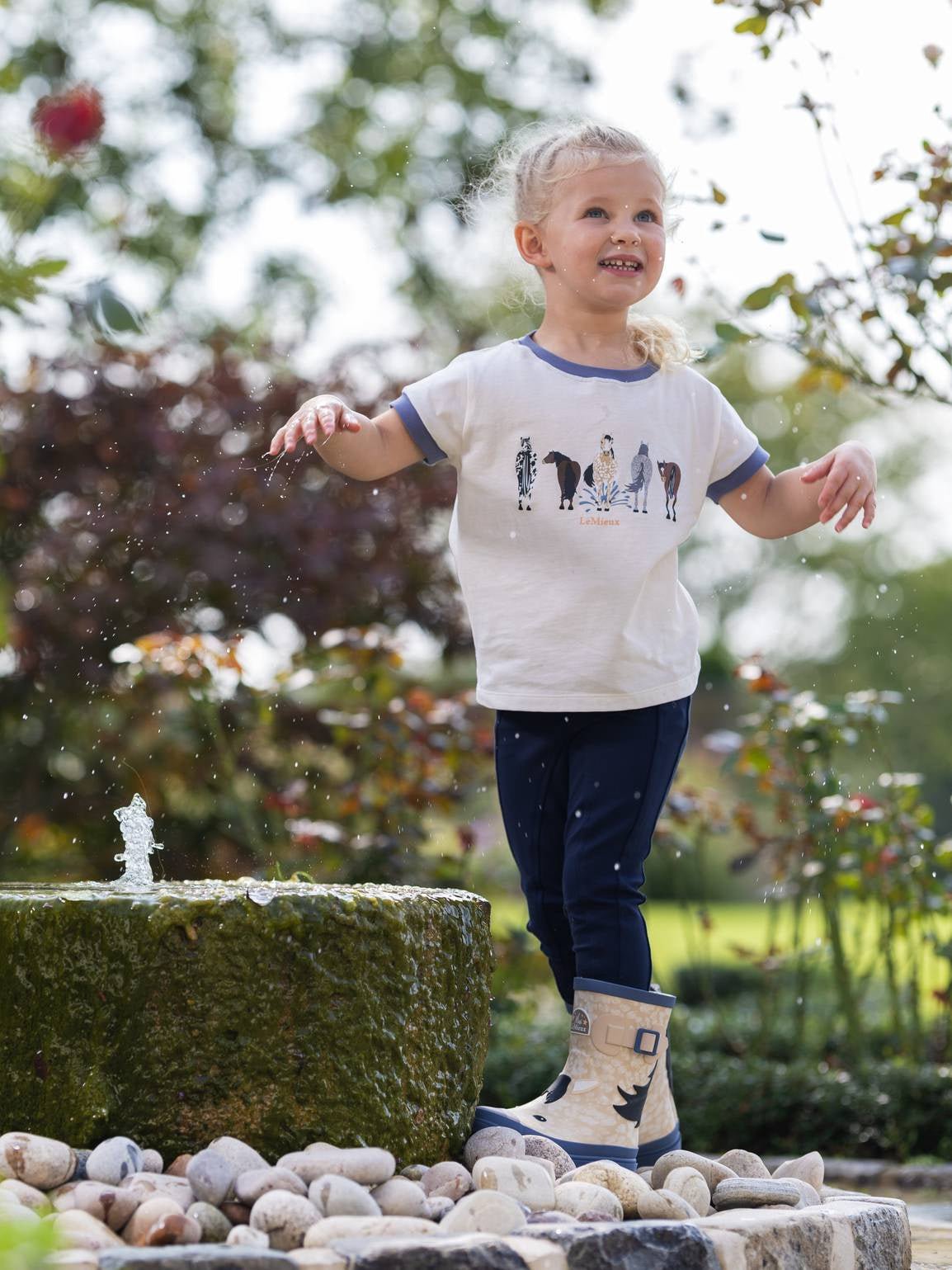 LeMieux Puddle Pals Kids T-Shirt Ecru Kids - Maddelin Equestrian LeMieux