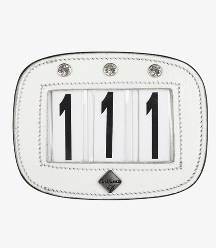 LeMieux Zadel Nummerhouder met Diamant Wit Wedstrijdnummers - Maddelin Equestrian LeMieux