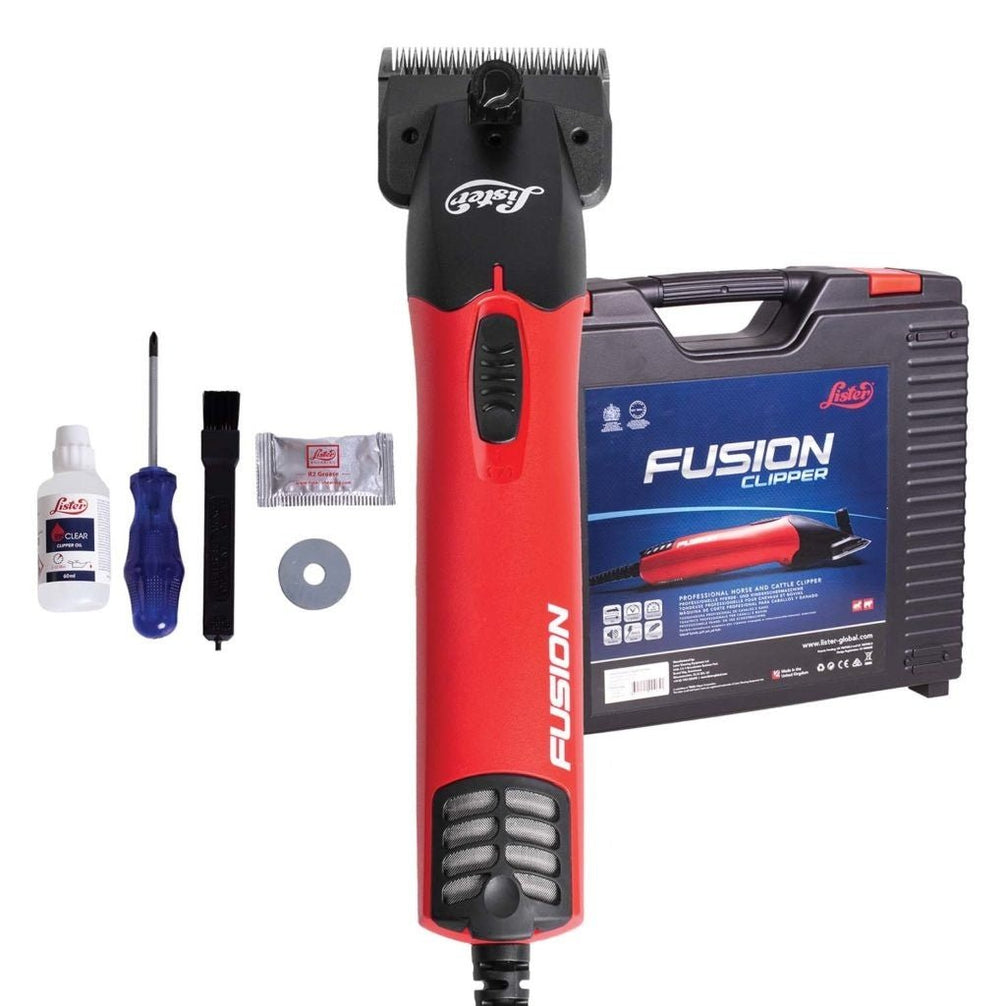 Lister Fusion Clipper in Case – Red Scheermachines - Maddelin Equestrian Lister