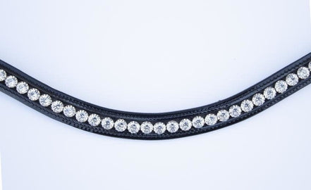 LJ Leathers Frondeel Silver Stones/Lak Frontriemen - Maddelin Equestrian LJ Leathers