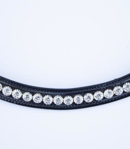 LJ Leathers Frondeel Silver Stones/Lak Frontriemen - Maddelin Equestrian LJ Leathers