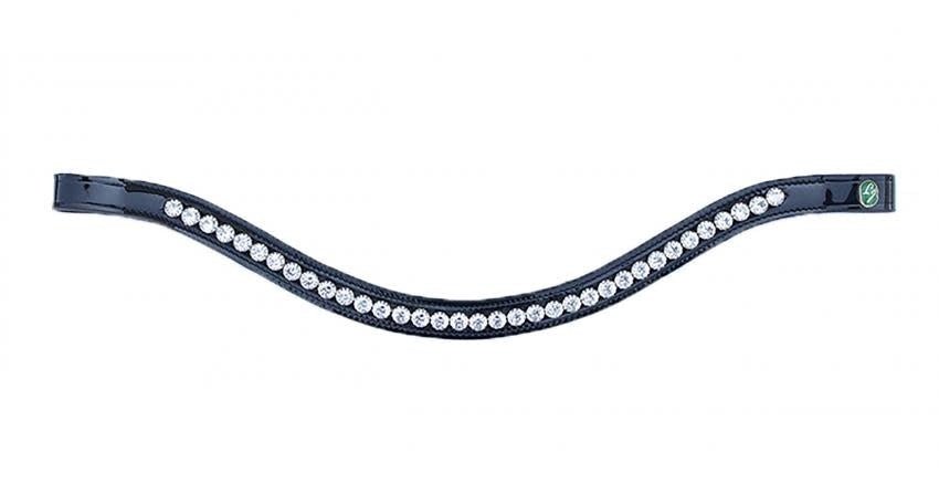 LJ Leathers Frondeel Silver Stones/Lak Frontriemen - Maddelin Equestrian LJ Leathers