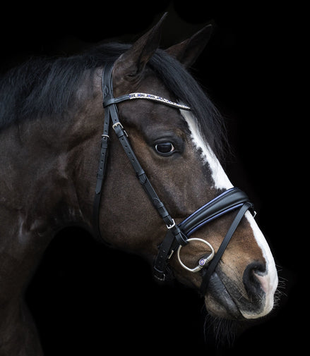 LJ Leathers Hoofdstel "Dreaming Blue" Limited Edition Trenshoofdstellen - Maddelin Equestrian LJ Leathers