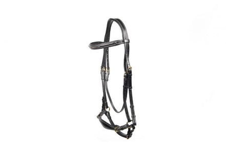 LJ Leathers Hoofdstel Fancy Lage Neusriem Trenshoofdstellen - Maddelin Equestrian LJ Leathers