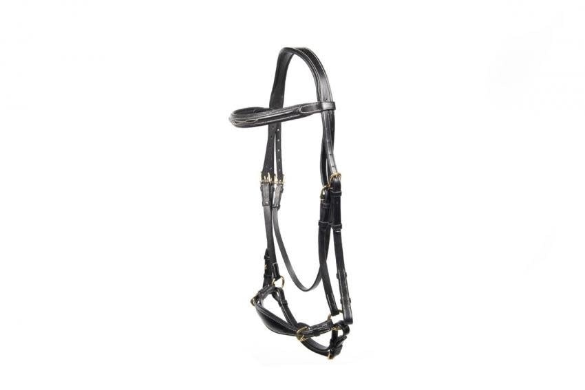 LJ Leathers Hoofdstel Fancy Lage Neusriem Trenshoofdstellen - Maddelin Equestrian LJ Leathers