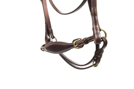 LJ Leathers Hoofdstel Fancy Lage Neusriem Trenshoofdstellen - Maddelin Equestrian LJ Leathers