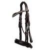 LJ Leathers Hoofdstel ´New Pro Dressage´ stang en trens Metalic Stang & Trens - Maddelin Equestrian LJ Leathers