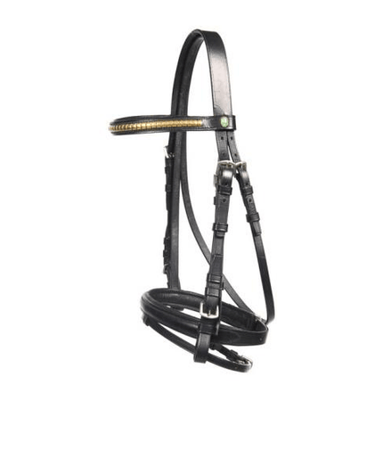 LJ Leathers Hoofdstel Studs gekombineerde neusriem Bruin Shetland Trenshoofdstellen - Maddelin Equestrian LJ Leathers