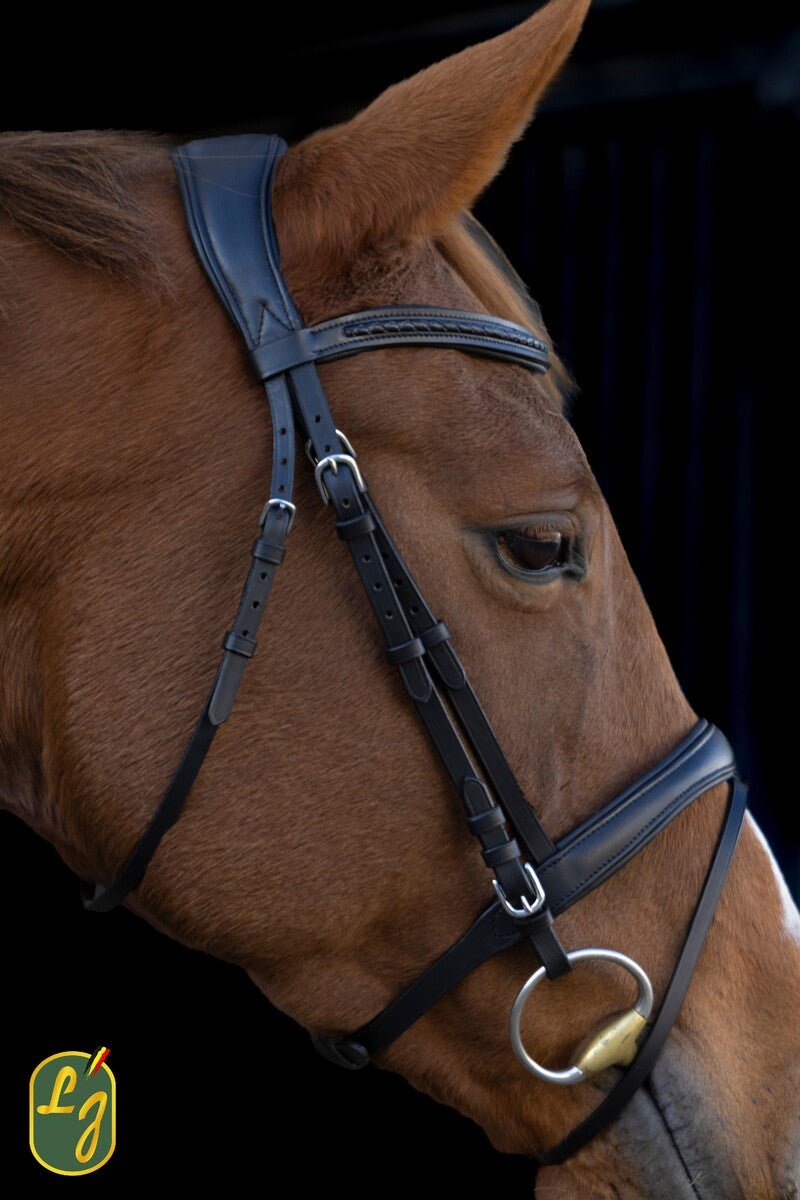 LJ Leathers Hoofdstel TRESS gecombineerde neusriem Trenshoofdstellen - Maddelin Equestrian