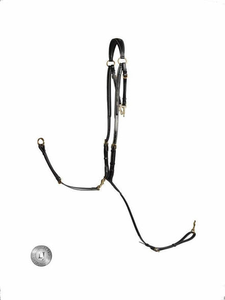 LJ Leathers Jachtmartingaal - Messing Gespen Borstriemen en martingalen - Maddelin Equestrian LJ Leathers