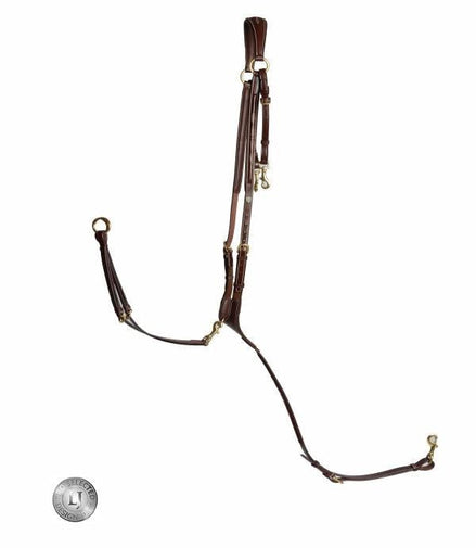 LJ Leathers Jachtmartingaal - Messing Gespen Borstriemen en martingalen - Maddelin Equestrian LJ Leathers