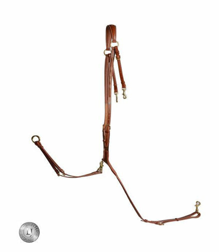LJ Leathers Jachtmartingaal - Messing Gespen Borstriemen en martingalen - Maddelin Equestrian LJ Leathers