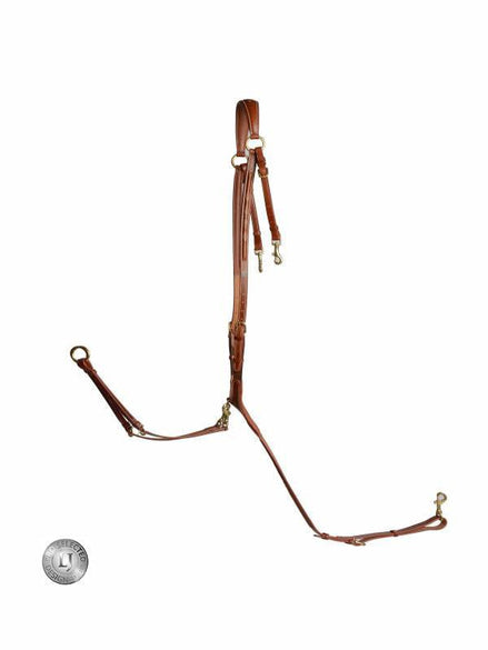 LJ Leathers Jachtmartingaal - Messing Gespen Borstriemen en martingalen - Maddelin Equestrian LJ Leathers