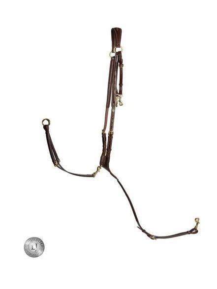 LJ Leathers Jachtmartingaal - Messing Gespen Borstriemen en martingalen - Maddelin Equestrian LJ Leathers