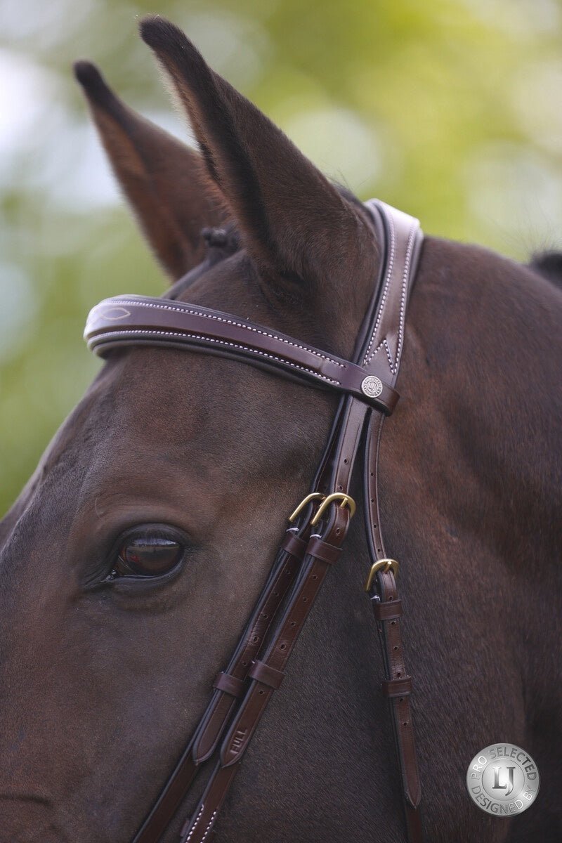 LJ Leathers London Anatomic Gecombineerde Neusriem Trenshoofdstellen - Maddelin Equestrian LJ Leathers