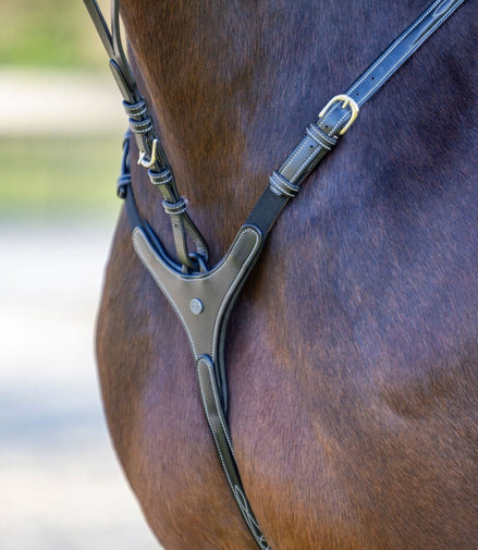 LJ Leathers Pro Selected Heritage 3 - punts jachtmartingaal Borstriemen en martingalen - Maddelin Equestrian LJ Leathers