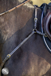 LJ Leathers Pro Selected Heritage 3 - punts jachtmartingaal Borstriemen en martingalen - Maddelin Equestrian LJ Leathers