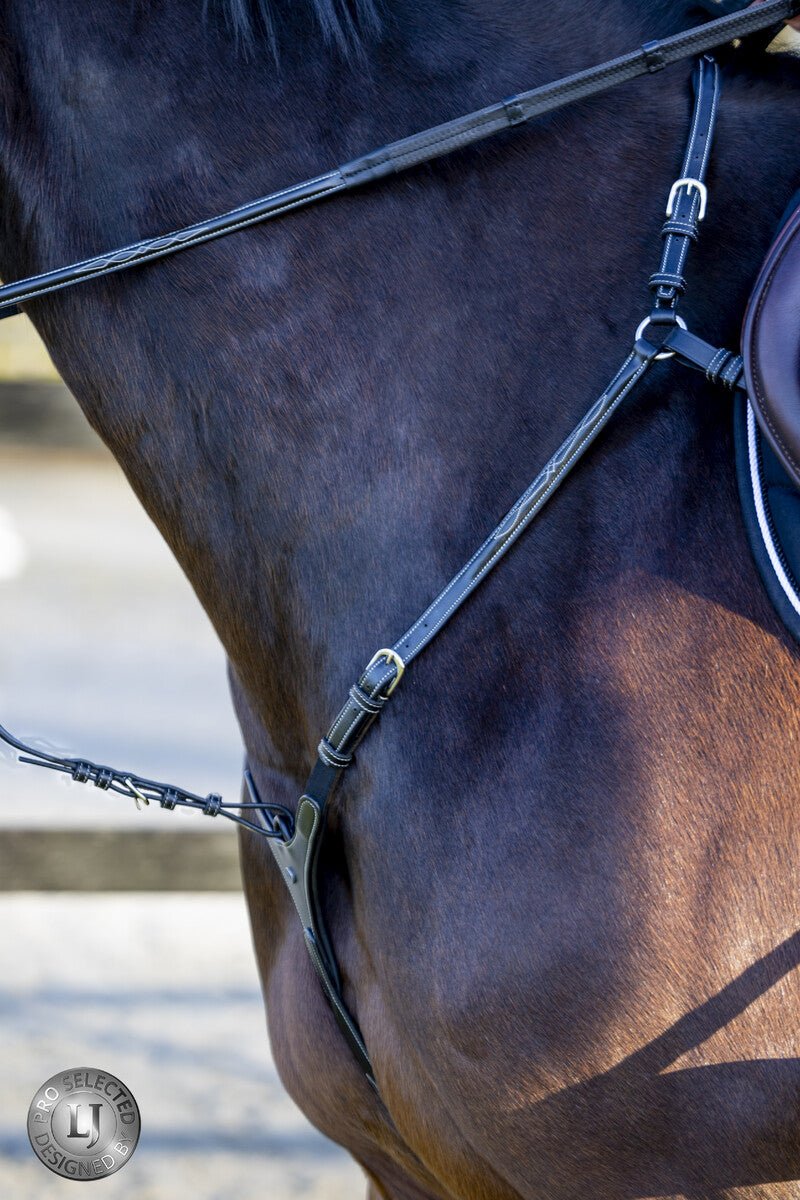 LJ Leathers Pro Selected Heritage 3 - punts jachtmartingaal Borstriemen en martingalen - Maddelin Equestrian LJ Leathers