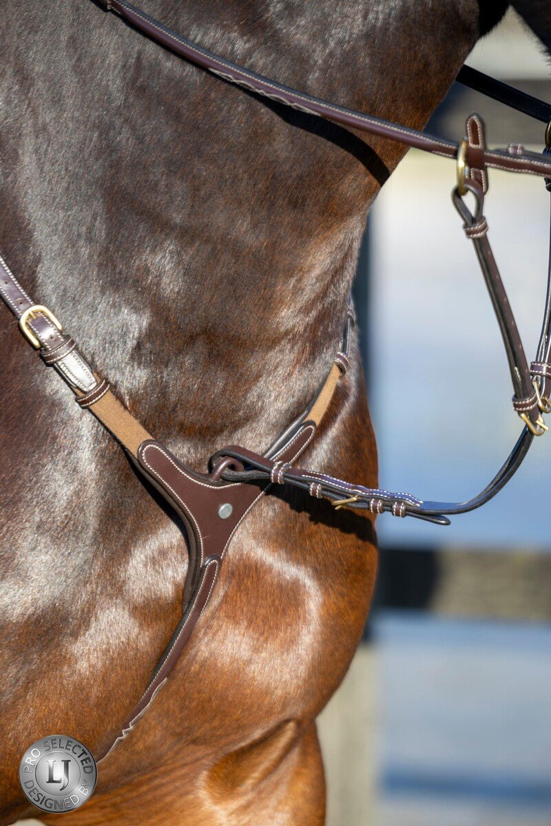 LJ Leathers Pro Selected Heritage 3 - punts jachtmartingaal Borstriemen en martingalen - Maddelin Equestrian LJ Leathers