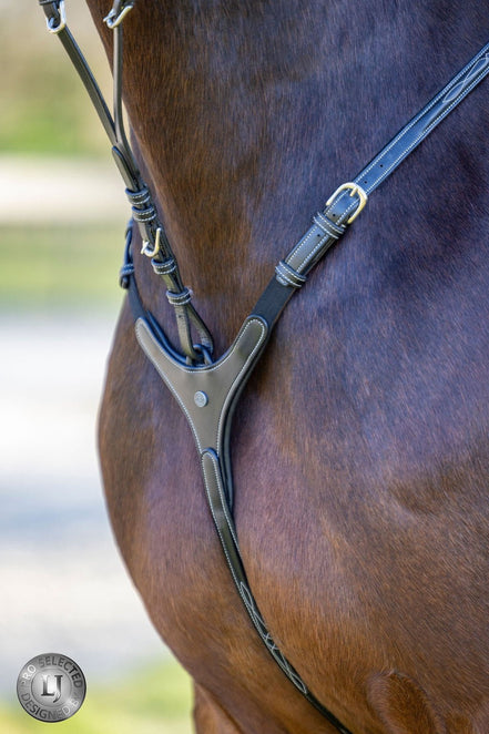 LJ Leathers Pro Selected Heritage 3 - punts jachtmartingaal Borstriemen en martingalen - Maddelin Equestrian LJ Leathers