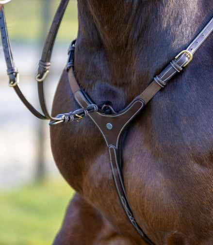 LJ Leathers Pro Selected Heritage 3 - punts jachtmartingaal Borstriemen en martingalen - Maddelin Equestrian LJ Leathers