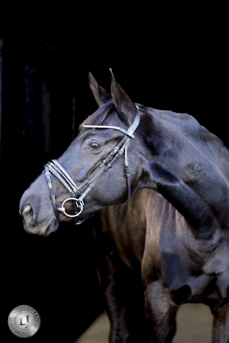 LJ Leathers Pro Selected Hoofdstel Sunline Silver Trenshoofdstellen - Maddelin Equestrian LJ Leathers