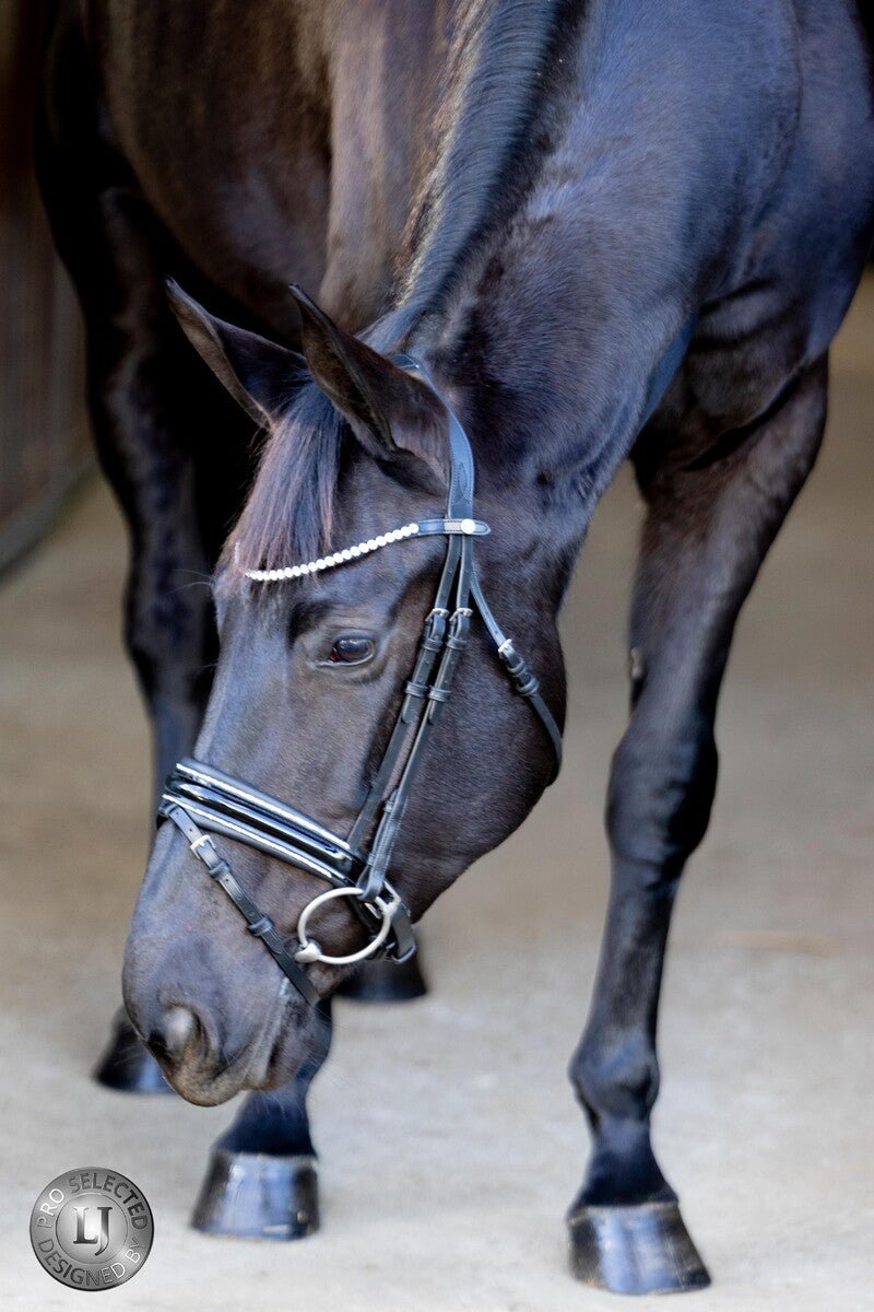 LJ Leathers Pro Selected Hoofdstel Sunline Silver Trenshoofdstellen - Maddelin Equestrian LJ Leathers