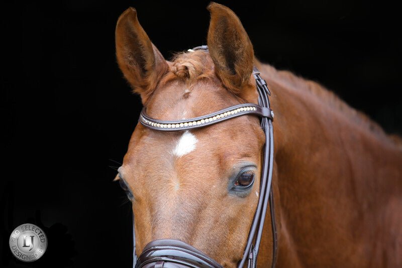 LJ Leathers Pro Selected SERRENTO Trens; Rondgenaaid Trenshoofdstellen - Maddelin Equestrian LJ Leathers