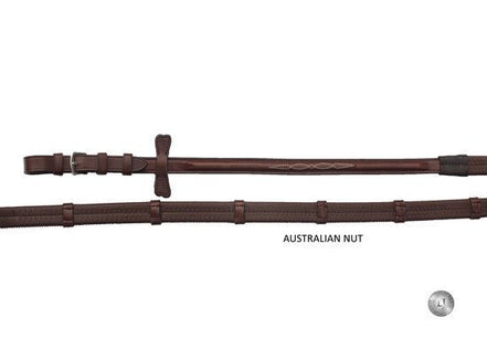 LJ Leathers Pro Selected Teugel rubber met stoppers Teugels - Maddelin Equestrian LJ Leathers