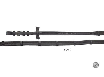 LJ Leathers Pro Selected Teugel rubber met stoppers Teugels - Maddelin Equestrian LJ Leathers