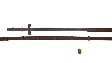 LJ Leathers Teugels linnen "New Pro" met sierstiksel Teugels - Maddelin Equestrian LJ Leathers