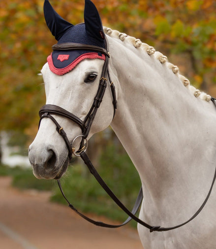 Loire Oornetje Navy/Cranberry Oornetjes - Maddelin Equestrian LeMieux
