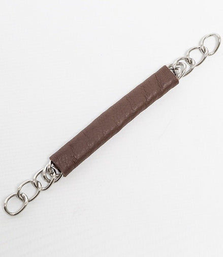 Metalab Curb ketting met lederen omslag. Toebehoren bitten - Maddelin Equestrian Metalab