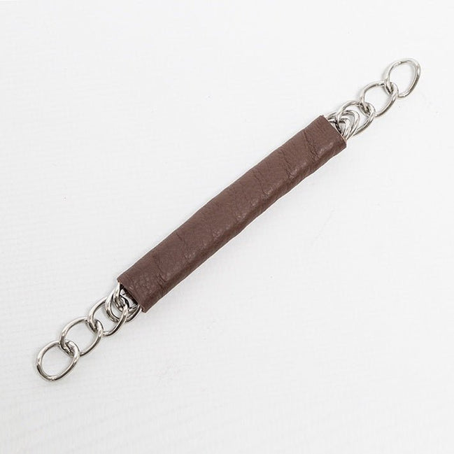 Metalab Curb ketting met lederen omslag. Toebehoren bitten - Maddelin Equestrian Metalab