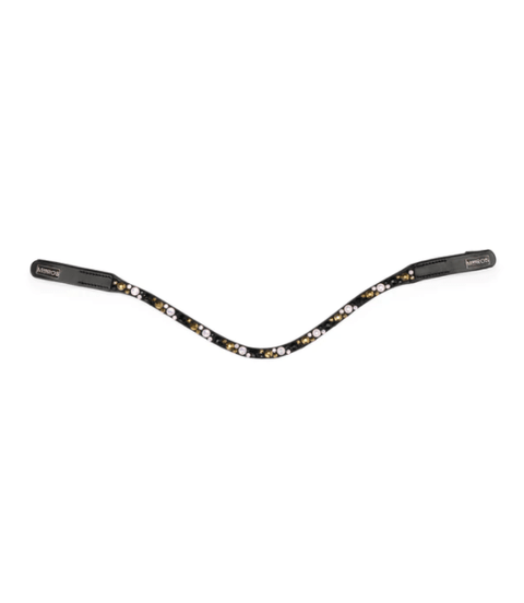 Mrs. Ros Stellux Browband Light Pink Black Gold Frontriemen - Maddelin Equestrian Mrs. Ros