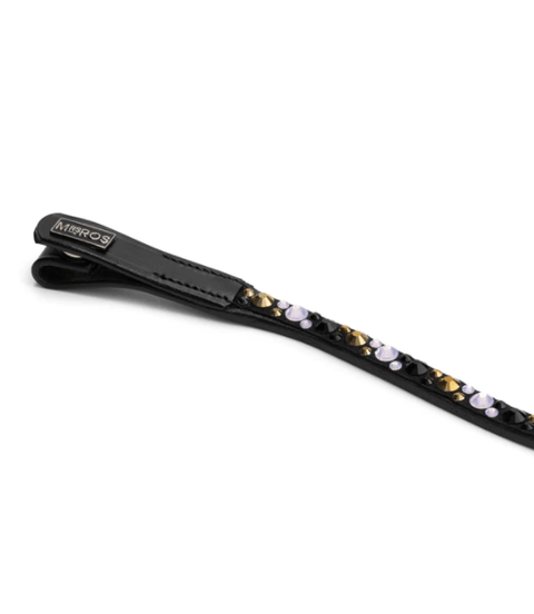 Mrs. Ros Stellux Browband Light Pink Black Gold Frontriemen - Maddelin Equestrian Mrs. Ros