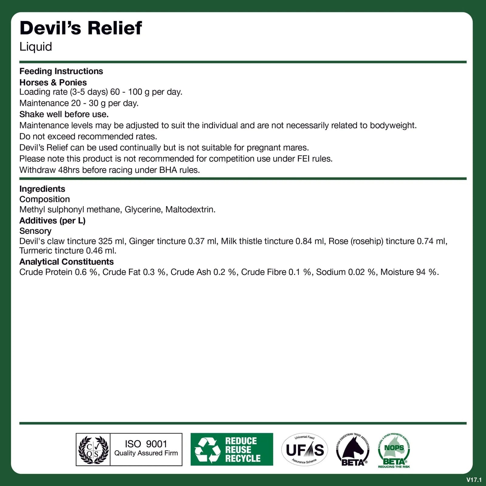 NAF Devils Relief Voedingssupplementen - Maddelin Equestrian Naf