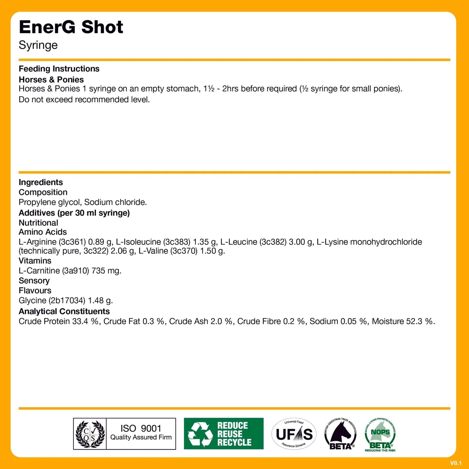 NAF Energy Shot 3 Pack Voedingssupplementen - Maddelin Equestrian Naf