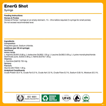 NAF Energy Shot 3 Pack Voedingssupplementen - Maddelin Equestrian Naf