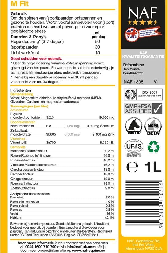 NAF M - Fit Voedingssupplementen - Maddelin Equestrian Naf
