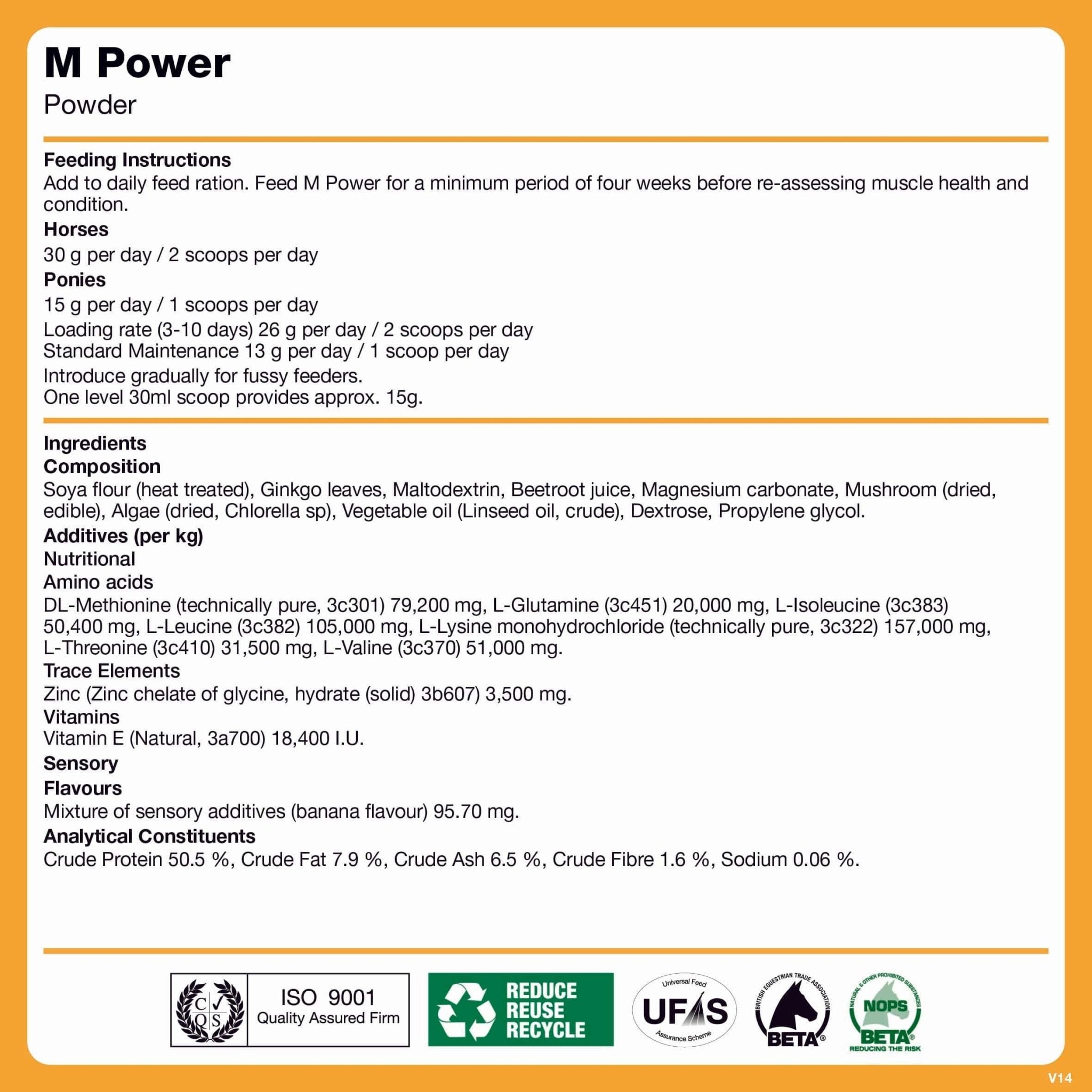 NAF M Power 900G Voedingssupplementen - Maddelin Equestrian Naf